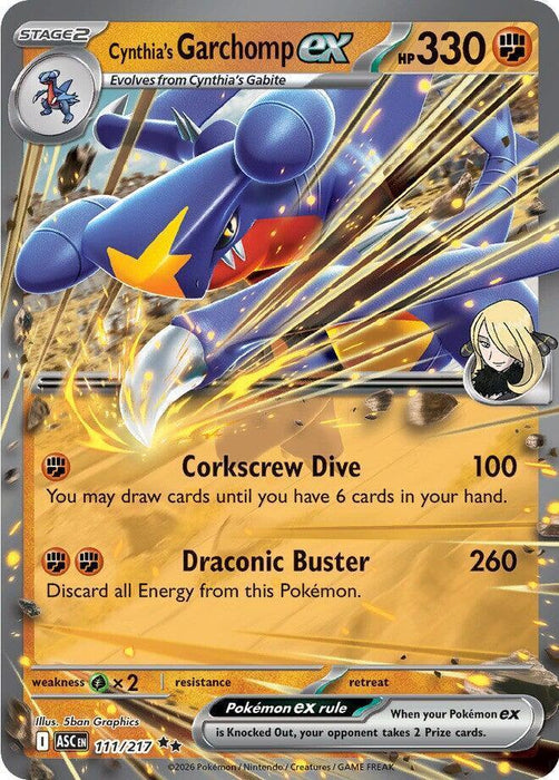 Cynthia's Garchomp ex (111/217) [Mega Evolution: Ascended Heroes] - for just $0.45! 