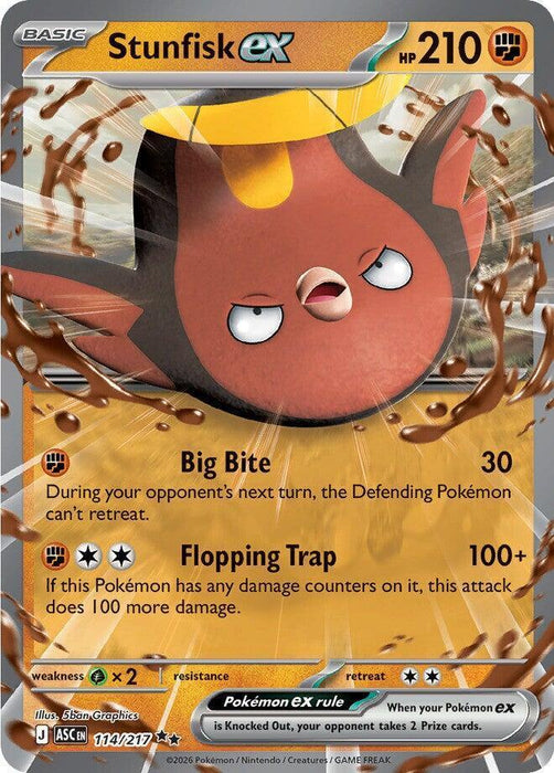 Stunfisk ex (114/217) [Mega Evolution: Ascended Heroes] - for just $0.30! 