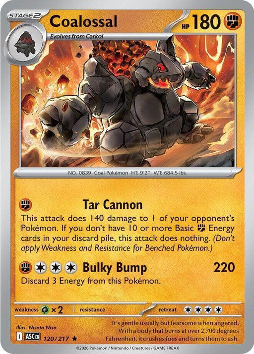 Coalossal (120/217) [Mega Evolution: Ascended Heroes] - for just $0.10! 