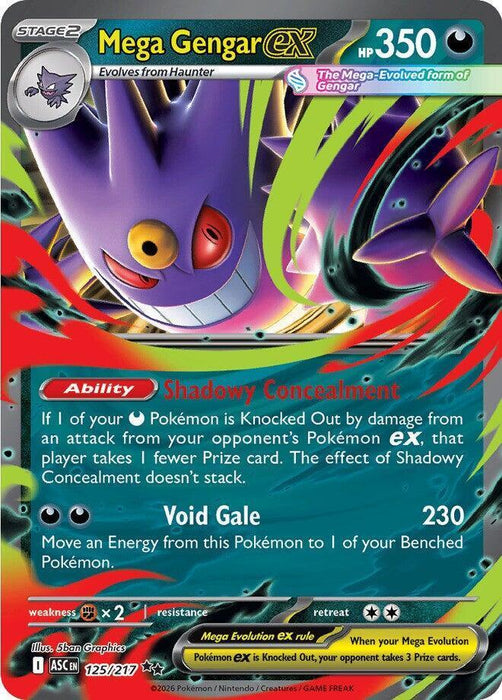 Mega Gengar ex (125/217) [Mega Evolution: Ascended Heroes] - for just $1.45! 