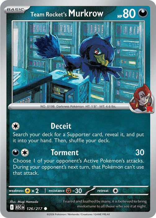 Team Rocket's Murkrow (126/217) [Mega Evolution: Ascended Heroes] - for just $0.10! 