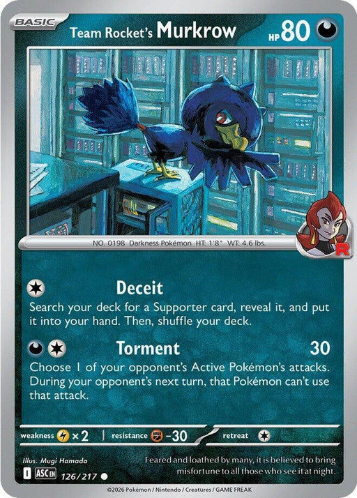 Team Rocket's Murkrow (126/217) [Mega Evolution: Ascended Heroes] - for just $0.10! 