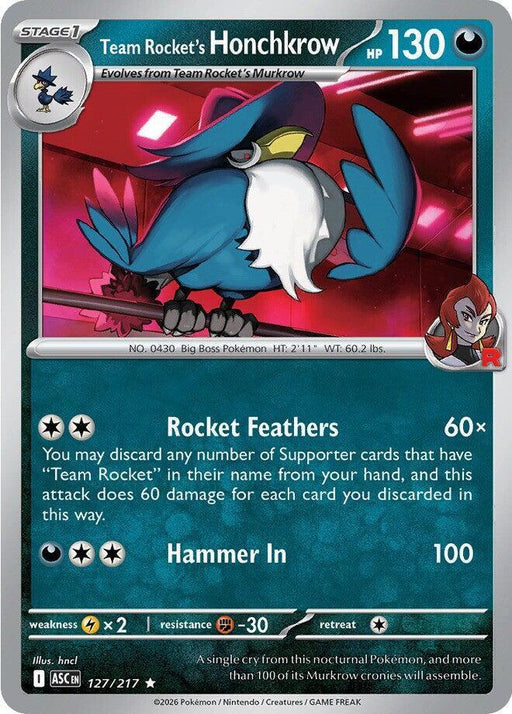 Team Rocket's Honchkrow (127/217) [Mega Evolution: Ascended Heroes] - for just $0.10! 