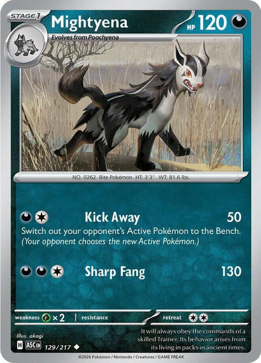 Mightyena (129/217) [Mega Evolution: Ascended Heroes] - for just $0.10! 