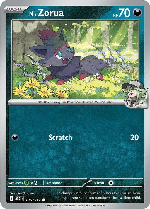 N's Zorua (136/217) [Mega Evolution: Ascended Heroes] - for just $0.10! 