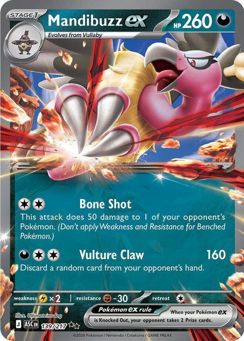 Mandibuzz ex (139/217) [Mega Evolution: Ascended Heroes] - for just $0.35! 