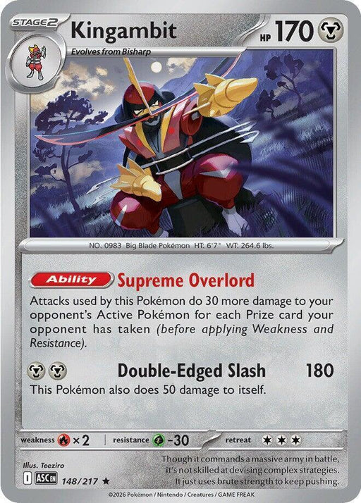 Kingambit (148/217) [Mega Evolution: Ascended Heroes] - for just $0.10! 