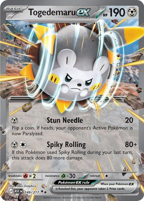Togedemaru ex (149/217) [Mega Evolution: Ascended Heroes] - for just $0.25! 