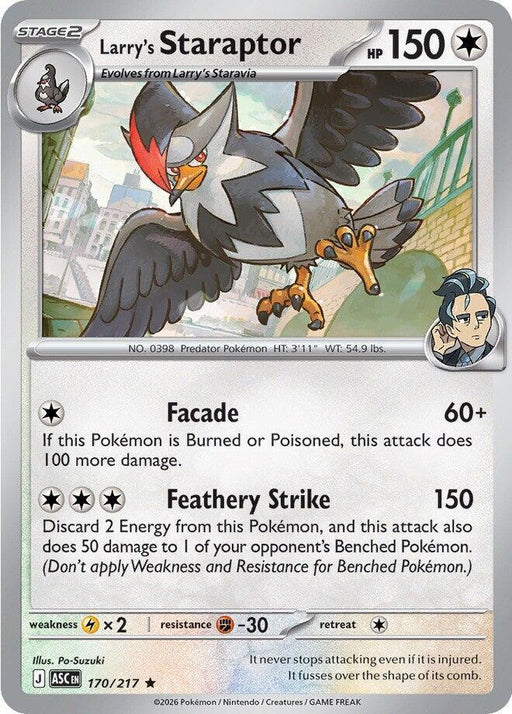 Larry's Staraptor (170/217) [Mega Evolution: Ascended Heroes] - for just $0.10! 
