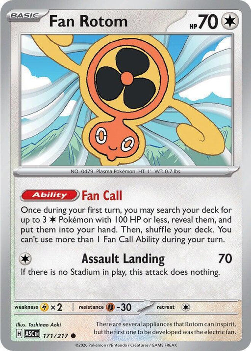 Fan Rotom (171/217) [Mega Evolution: Ascended Heroes] - for just $0.10! 