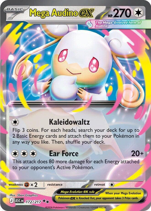 Mega Audino ex (172/217) [Mega Evolution: Ascended Heroes] - for just $1! 