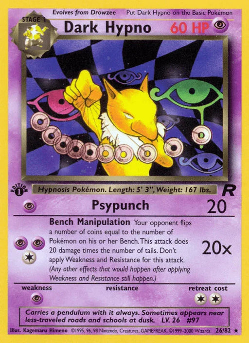 Dark Hypno (26/82) [Team Rocket 1st Edition] - for just $2.05! 