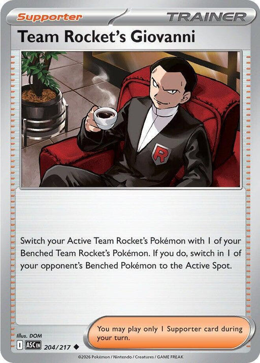 Team Rocket's Giovanni (204/217) [Mega Evolution: Ascended Heroes] - for just $0.10! 