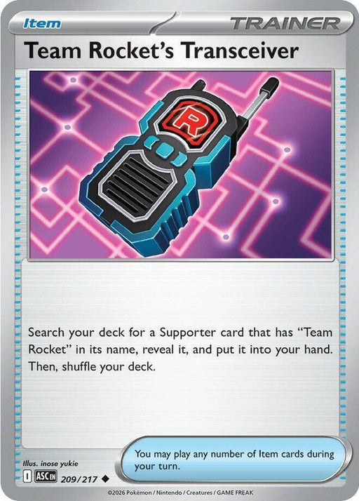 Team Rocket's Transceiver (209/217) [Mega Evolution: Ascended Heroes] - for just $0.10! 
