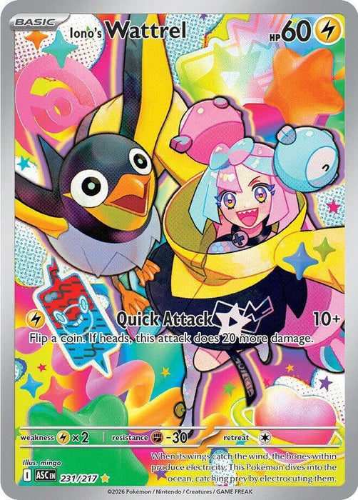 Iono's Wattrel (231/217) [Mega Evolution: Ascended Heroes] - for just $4.40! 