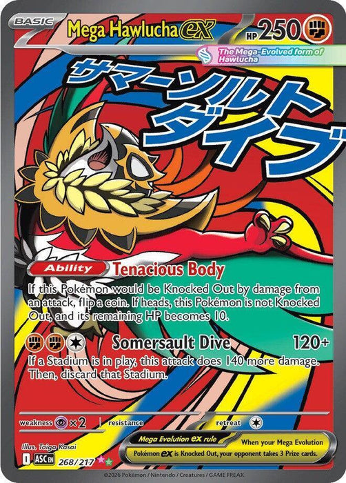 Mega Hawlucha ex (268/217) [Mega Evolution: Ascended Heroes] - for just $3.25! 