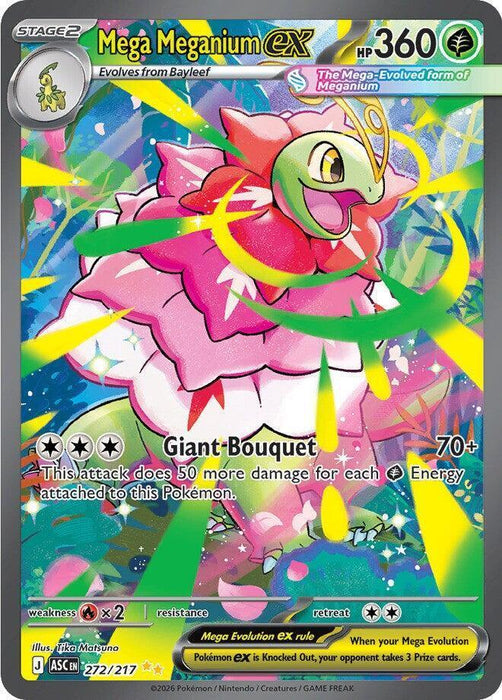 Mega Meganium ex (272/217) [Mega Evolution: Ascended Heroes] - for just $39.30! 