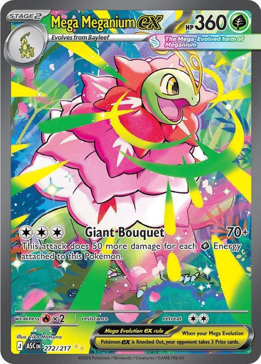 Mega Meganium ex (272/217) [Mega Evolution: Ascended Heroes] - for just $36.55! 