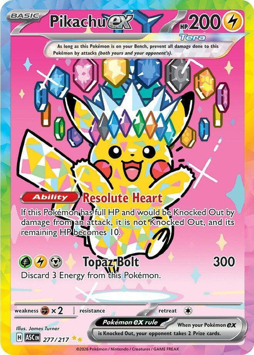 Pikachu ex (277/217) [Mega Evolution: Ascended Heroes] - for just $154.25! 