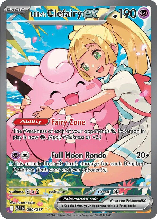 Lillie's Clefairy ex (280/217) [Mega Evolution: Ascended Heroes] - for just $70! 