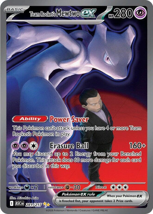 Team Rocket's Mewtwo ex (281/217) [Mega Evolution: Ascended Heroes] - for just $153.75! 