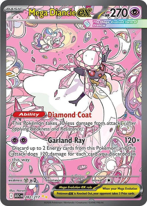 Mega Diancie ex (282/217) [Mega Evolution: Ascended Heroes] - for just $30.30! 