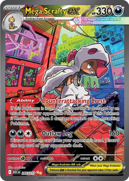 Mega Scrafty ex (285/217) [Mega Evolution: Ascended Heroes] - for just $26.15! 