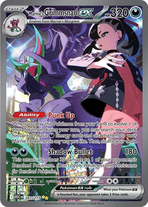 Marnie's Grimmsnarl ex (287/217) [Mega Evolution: Ascended Heroes] - for just $33.60! 