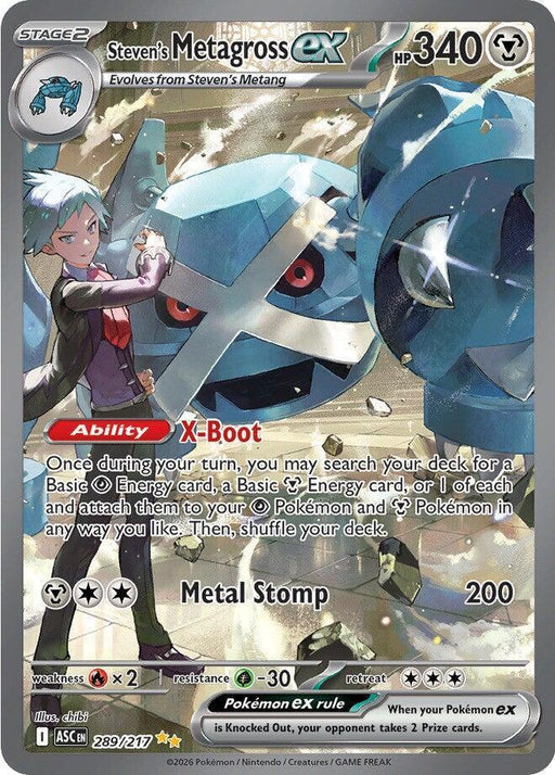 Steven's Metagross ex (289/217) [Mega Evolution: Ascended Heroes] - for just $38.45! 