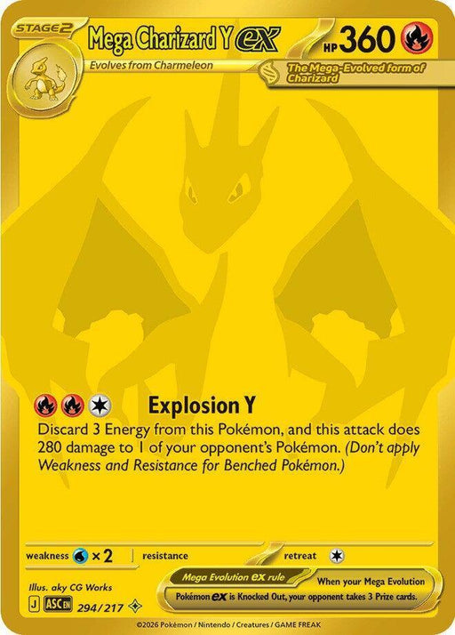 Mega Charizard Y ex (294/217) [Mega Evolution: Ascended Heroes] - for just $175.55! 