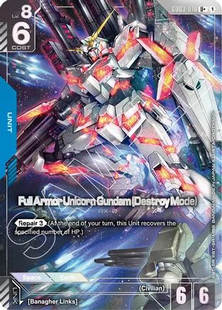 Full Armor Unicorn Gundam (Destroy Mode) (R+) (GD03-010) - Steel Requiem Holofoil - for just $6.65! 