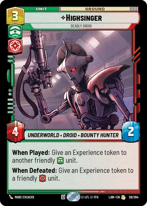 Highsinger - Deadly Droid (59/264) (59/264) [A Lawless Time] - for just $0.45! 