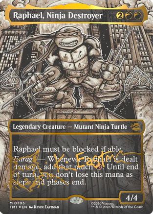 Raphael, Ninja Destroyer (Borderless) (Gold-Stamped Signature) (TMT-303) - Teenage Mutant Ninja Turtles Foil - for just $652.50! 