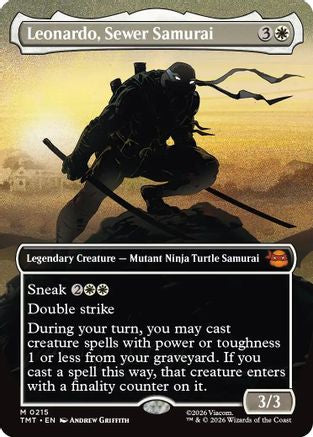 Leonardo, Sewer Samurai (Borderless) (TMT-215) - Teenage Mutant Ninja Turtles Foil - for just $2.63! 