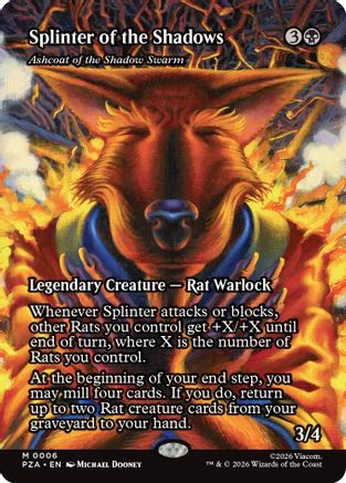 Ashcoat of the Shadow Swarm (Borderless) (PZA-006) - Teenage Mutant Ninja Turtles Eternal-Legal Foil - for just $2.33! 