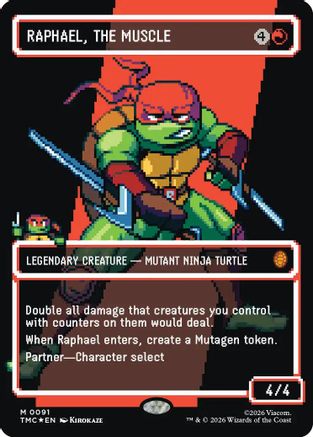 Raphael, the Muscle (0091) (Borderless) (Surge Foil) (TMC-091) - Commander: Teenage Mutant Ninja Turtles Foil - for just $79.93! 