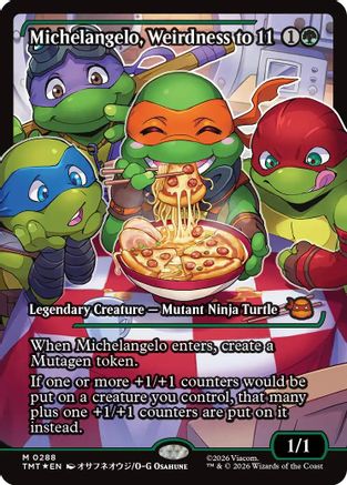 Michelangelo, Weirdness to 11 (Showcase) (TMT-288) - Teenage Mutant Ninja Turtles Foil - for just $8.73! 