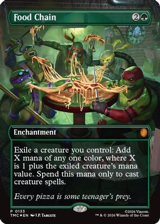 Food Chain (Borderless) (TMC-133) - Commander: Teenage Mutant Ninja Turtles Foil - for just $7.11! 