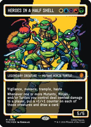 Heroes in a Half Shell (0096) (Borderless) (Surge Foil) (TMC-096) - Commander: Teenage Mutant Ninja Turtles Foil - for just $97.83! 