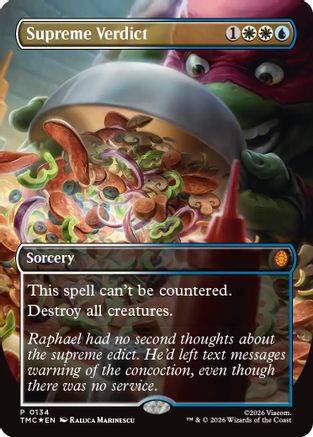 Supreme Verdict (Borderless) (TMC-134) - Commander: Teenage Mutant Ninja Turtles Foil - for just $0.68! 