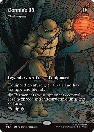 Donnie's Bo - Shadowspear (Borderless) (PZA-017) - Teenage Mutant Ninja Turtles Eternal-Legal Foil - for just $7.22! 