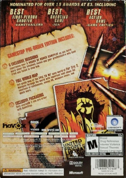 Far Cry 2 [GameStop Edition] – Xbox 360 (X360) - for just $0! 