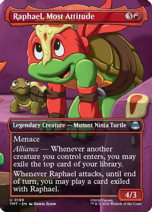 Raphael, Most Attitude (Borderless) (TMT-199) - Teenage Mutant Ninja Turtles Foil - for just $0.15! 