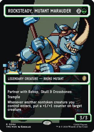 Rocksteady, Mutant Marauder (Borderless) (Surge Foil) (TMC-094) - Commander: Teenage Mutant Ninja Turtles Foil - for just $18.01! 