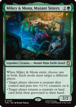 Mikey & Mona, Mutant Sitters (TMC-125) - Commander: Teenage Mutant Ninja Turtles - for just $0.12! 