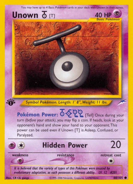 Unown [T] (88/105) [Neo Destiny 1st Edition] - for just $0.60! 