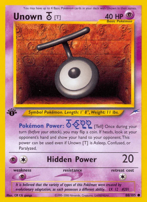 Unown [T] (88/105) [Neo Destiny 1st Edition] - for just $0.60! 