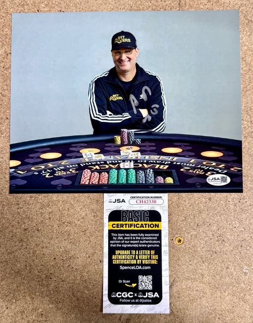 Poker Champion Phil Hellmuth “The Poker Brat” Autograph 8X10 Signed With JSA COA - for just $75! 