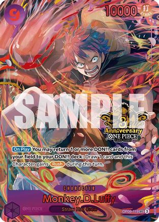 Monkey.D.Luffy (Japanese Version 3rd Anniversary Set) (OP09-119) - One Piece Promotion Cards Foil - for just $75.30! 