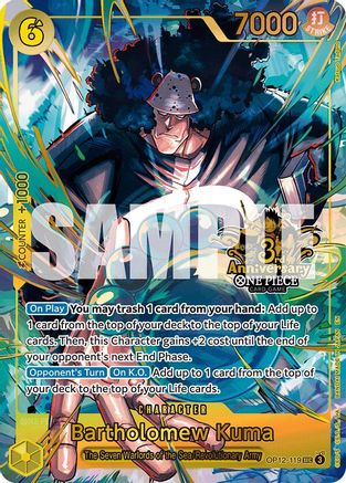 Bartholomew Kuma (Japanese Version 3rd Anniversary Set) (OP12-119) - One Piece Promotion Cards Foil - for just $30.38! 